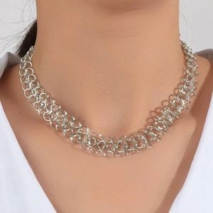 ⭐️ Awesome Metallic Wide Chain-linked Chain Mail Necklace ⭐️